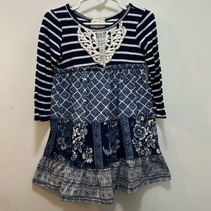 Soft & fun to wear blue with white details dress size 3t.